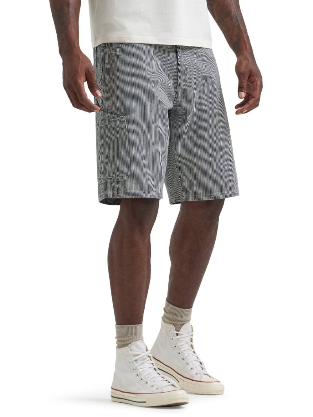 New Men's Wrangler Striped Utility Streetwear 6-Pocket Carpenter Shorts 10.5"